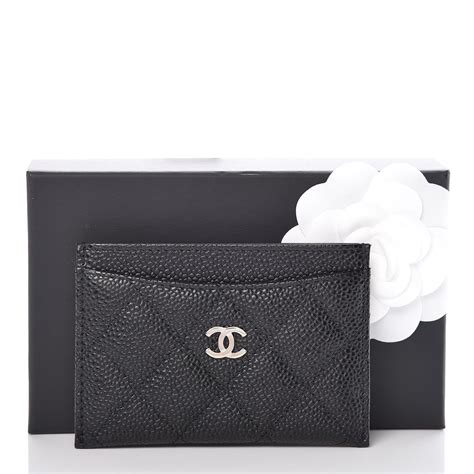 chanel cardholder caviar|CHANEL Caviar Quilted Card Holder Black .